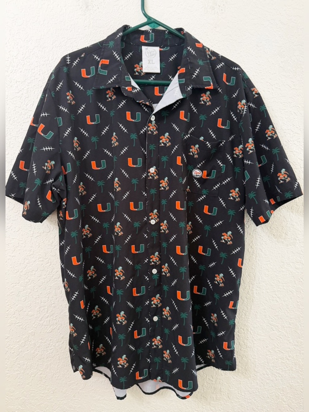 Dyme Life - Miami Hurricanes Men's Palm Set Button Up Shirt - XL